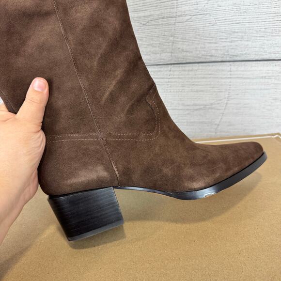 Dolce Vita Virona H2O Dark Brown Suede Extra Wide Calf Boots Size 11 - Picture 9 of 11